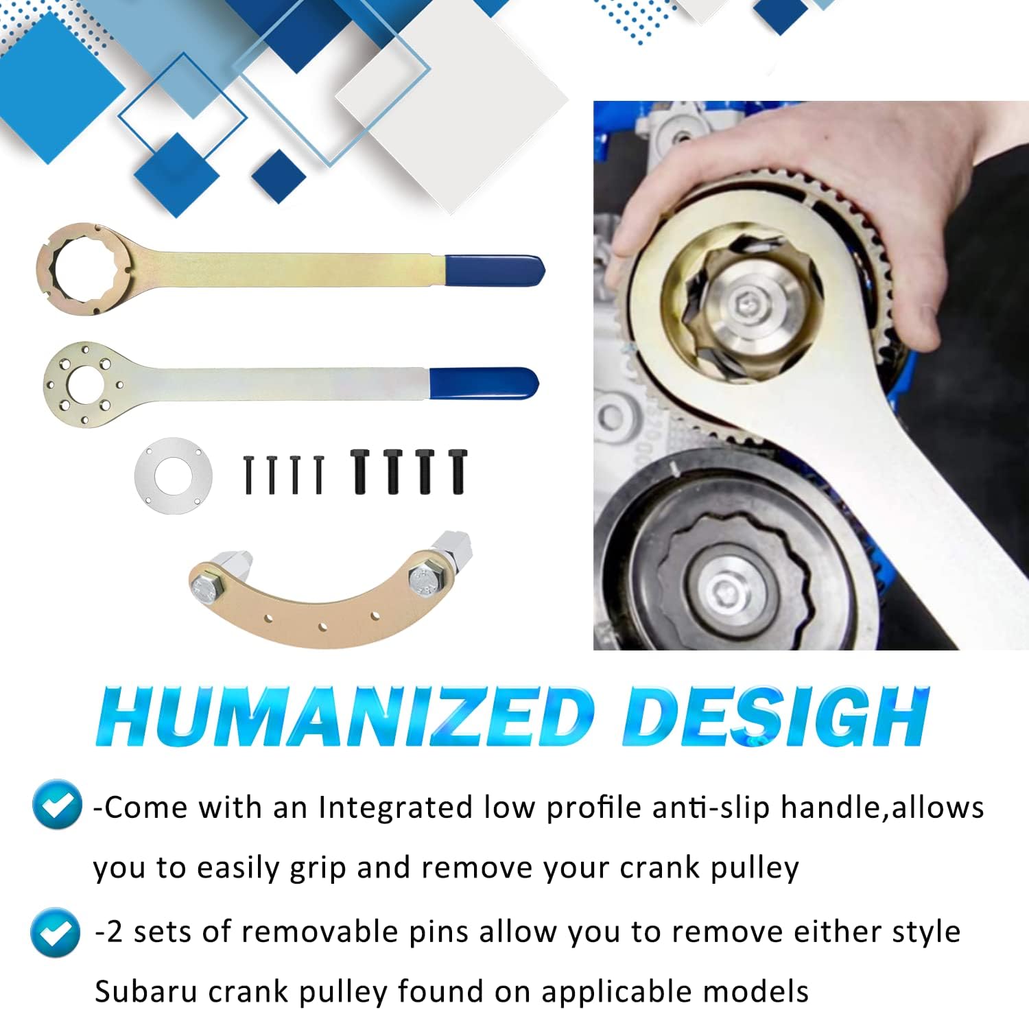 Camoo Intake/Exhaust Cam Sprocket Tool for STD/Crank Pulley Tool with Screws/Cam Gear Lock Tool Kit Fit for Subaru STD Lock Tool Pack of 2