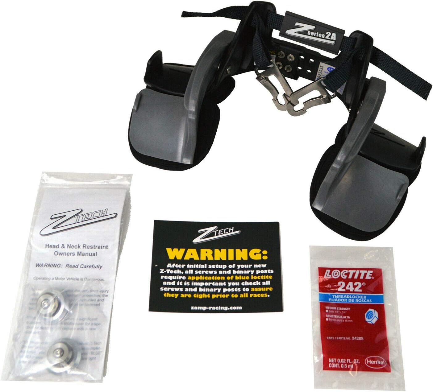 Z-Tech Series 2A SFI 38.1 Head and Neck Restraint Certified Black/Gray One Size Fits All