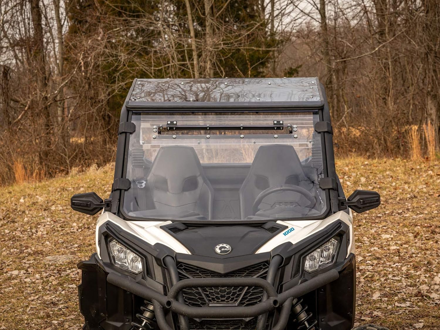 SuperATV Heavy-Duty Scratch Resistant Full Vented Windshield for 2021+ Can-Am Commander (See Fitment) | 1/4