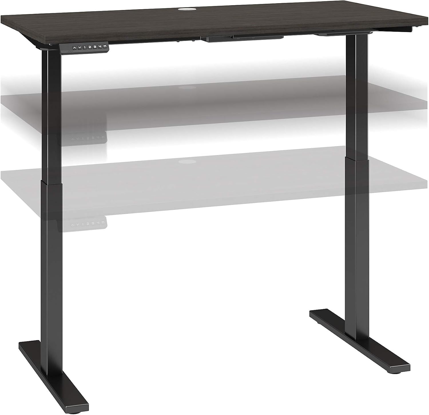 Bush Business Furniture Move 60 Series Height Adjustable Standing Desk, 48W x 24D, Storm Gray with Black Base