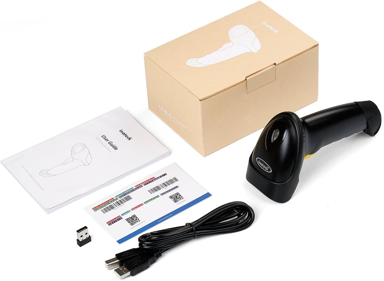 Barcode Scanner, Inateck QR Code Scanner, 2D, Wireless, Bluetooth, Read Screen, BCST-50 Black