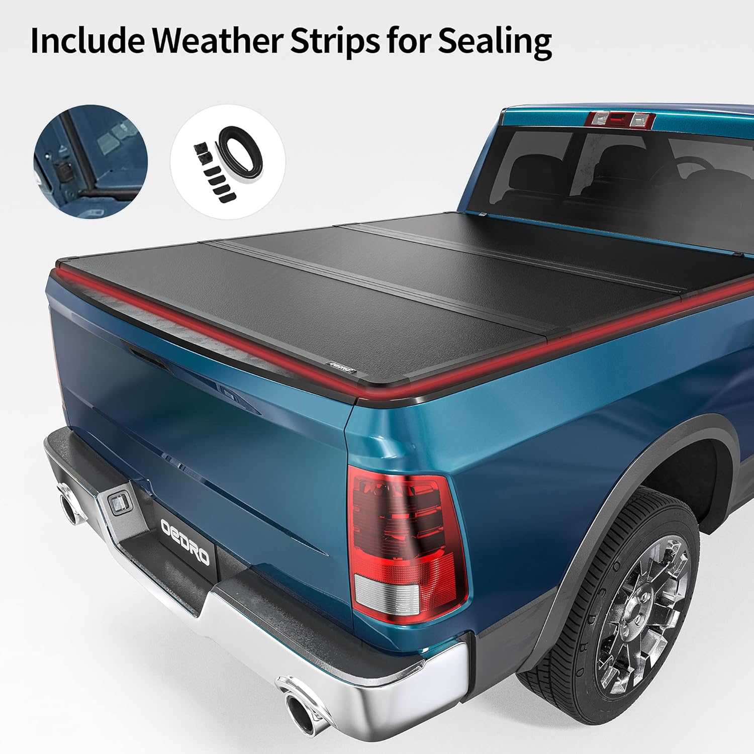 oEdRo Hard Tri-fold Truck Bed Tonneau Cover Compatible with 2009-2022 Dodge Ram 1500 (Classic & New), 5.6 ft Bed w/o RamBox