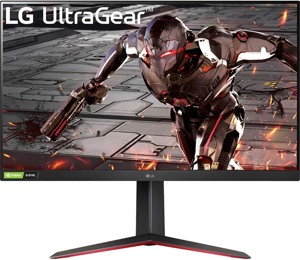 LG 32GN550-B 32 inch Ultragear FHD 165Hz HDR10 Monitor with G-SYNC Bundle with 2X 6FT Universal 4K HDMI 2.0 Cable, Universal Screen Cleaner and 6-Outlet Surge Adapter