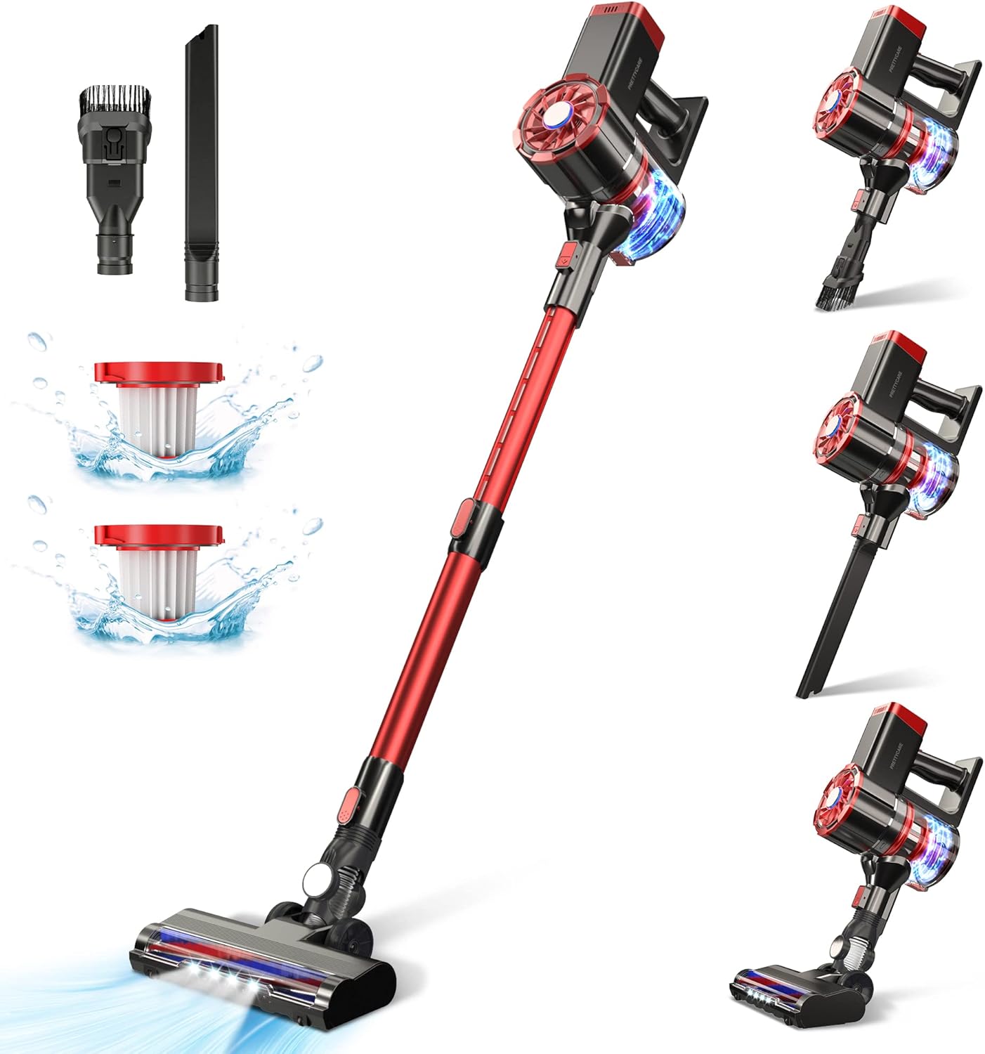 Cordless Vacuum Cleaner, 180W Powerful Suction Stick Vacuum with 35min Long Runtime Detachable Battery, 4 in 1 Lightweight Quiet Vacuum Cleaner Perfect for Hardwood Floor Pet Hair