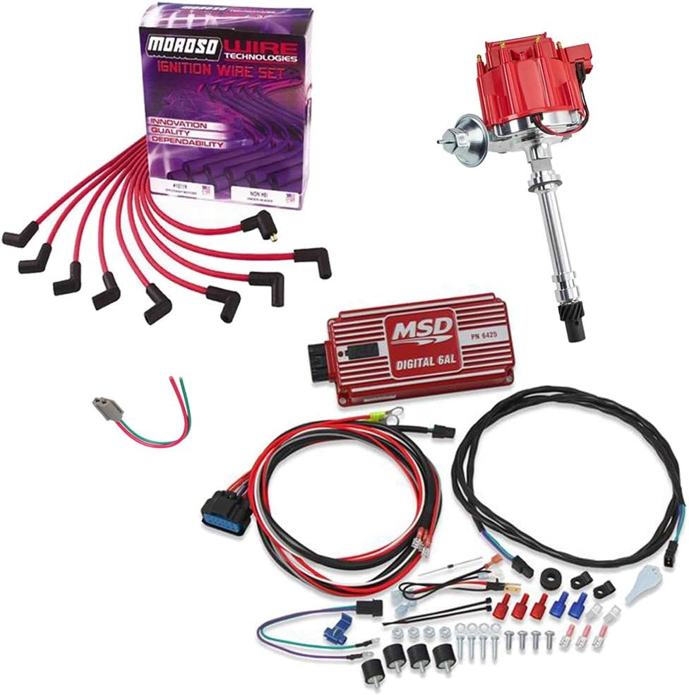 HEI Distributor Kit w/MSD 6AL 6425 Ignition Box for SBC/BBC