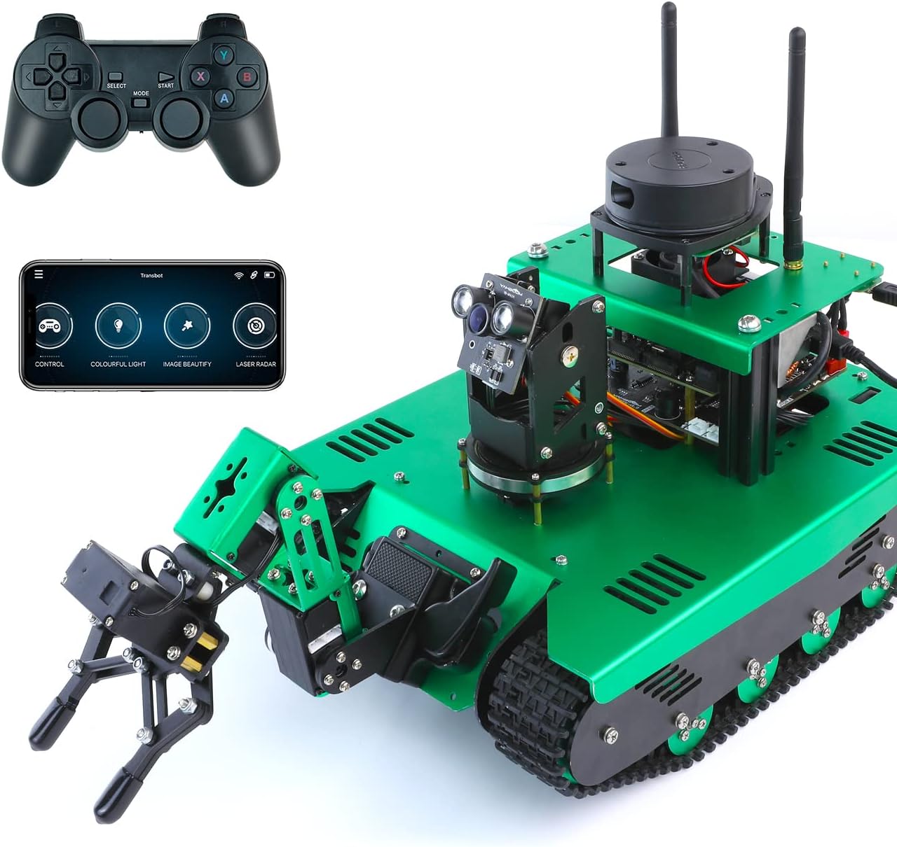 ROS Robotic Kit Robot Arm for Jetson Nano 4B 8GB Transbot Yahboom Maker (Nano Ver.II) （Jetson Nano NOT Include）