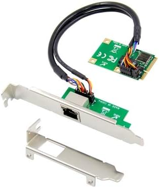 HINYSENO Mini PCI-E Dual Port RJ45 Ethernet 10/100/1000Mbps Gigabit LAN Card Network Interface Controller Card for Realtek RTL8111F Chipset HS-ME8111A-2BT Pack of 2