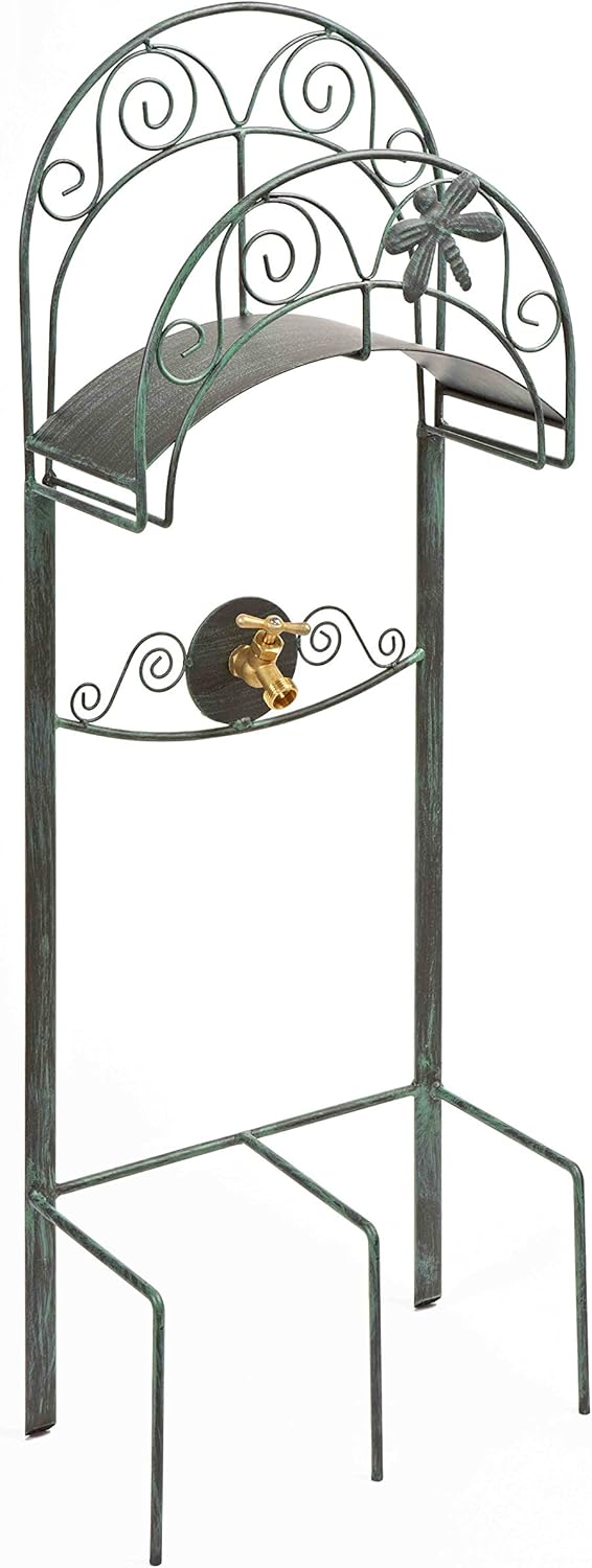 Liberty Garden 116 Decorative Garden Hose Stand, Holds 125-Feet of 5/8-Inch Hose, Black Pack of 2