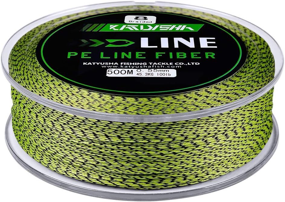 KATUYSHA Braided Fishing Line, Abrasion Resistant Zero Stretch Braided Lines 4/8 Strands Super Strong Superline 6Lb -100Lb Test 109/328/547/1094/2187 Yards Pack of 2