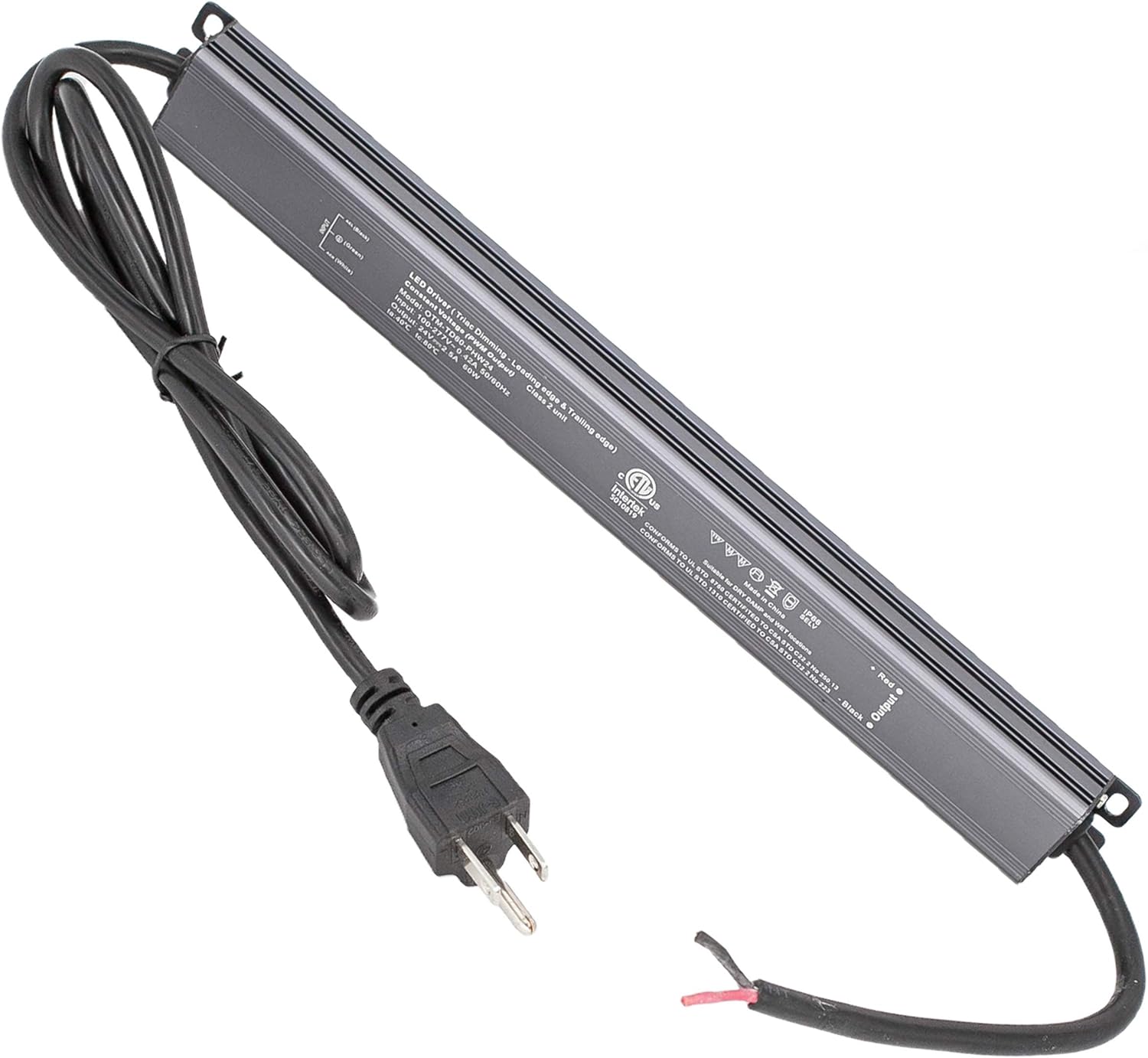 LEDupdates - Dimmable LED Driver power supply, 24v 60W Class 2 Triac Compatible with Lutron Leviton AC Wall Dimmer for LED Light Strip Module Pack of 2