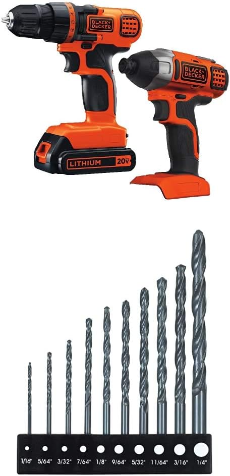 BLACK+DECKER 20V MAX* POWERCONNECT Cordless Drill/Driver + Impact Driver Combo Kit (BD2KITCDDI)