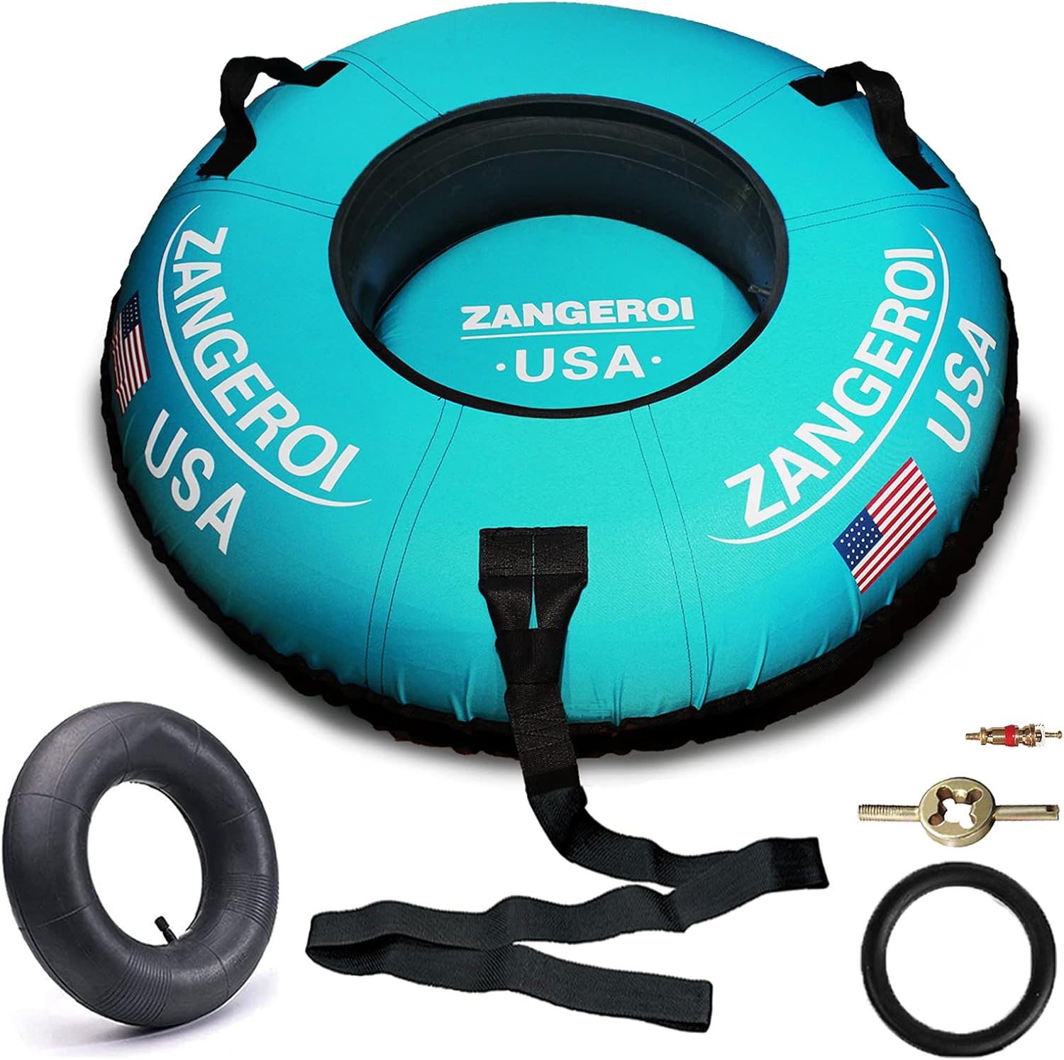 Snow Tube Snow Tubes Heavy Duty Snow Tube for Kids Adult Snow Tube 45inch, Snow Sled Sledding Tube, Inflatable Snow Tube for Kids Snow Tubes for Sledding Towable Double Rubber Snow Tube with Cover