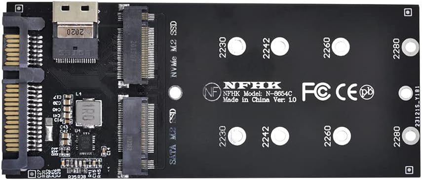 Xiwai NGFF M-Key NVME to SFF-8654 Slimline SAS Card Adapter and U.2 U2 SFF-8639 NVME PCIe SSD Cable for Mainboard SSD Pack of 2