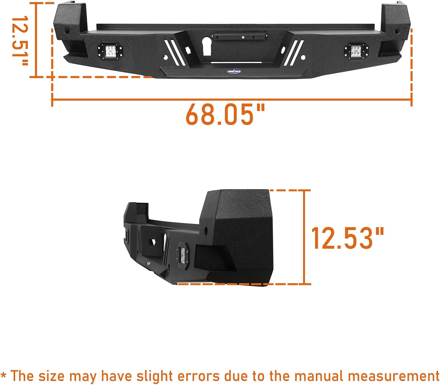 V8 GOD HR Tacoma Rear Step Bumper w/2 ×18W LED Floodlights Compatible with Toyota Tacoma 2016-2022