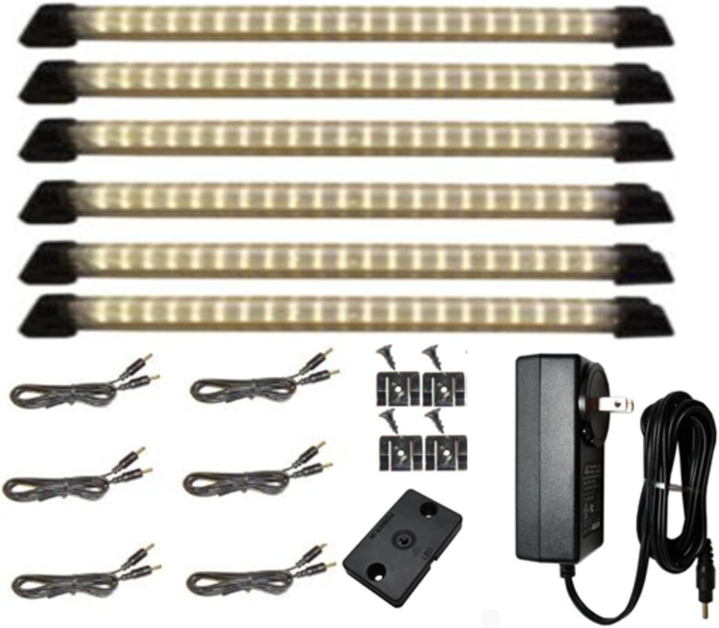 Designer Series LED Light Panels - Deluxe Kit - 3 Panels - 10 inch Warm White Color 3000K - Power Supply - Dimmer - Cables - Plug n Play! Under Cabinet Lighting Pack of 2