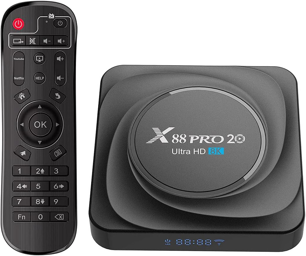 jonchn Android TV Box 11.0, 8K Media Player Android Box 4GB RAM 32GB ROM with RK3566 Quad-Core Supports 2.4G /5G Dual-Band WiFi /BT 4.2/3D/H.265 Smart TV Box with Remote Control, 4G Ram + 32G Rom Pack of 2