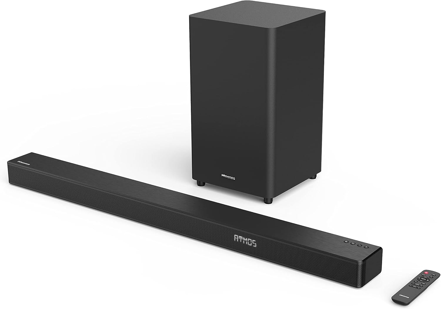 Hisense HS219 2.1ch Sound Bar with Wireless Subwoofer, 320W, Powered by Dolby Audio, One Remote Control, Roku TV Ready, Bluetooth, HDMI ARC/Optical/AUX/USB, 3 EQ Modes