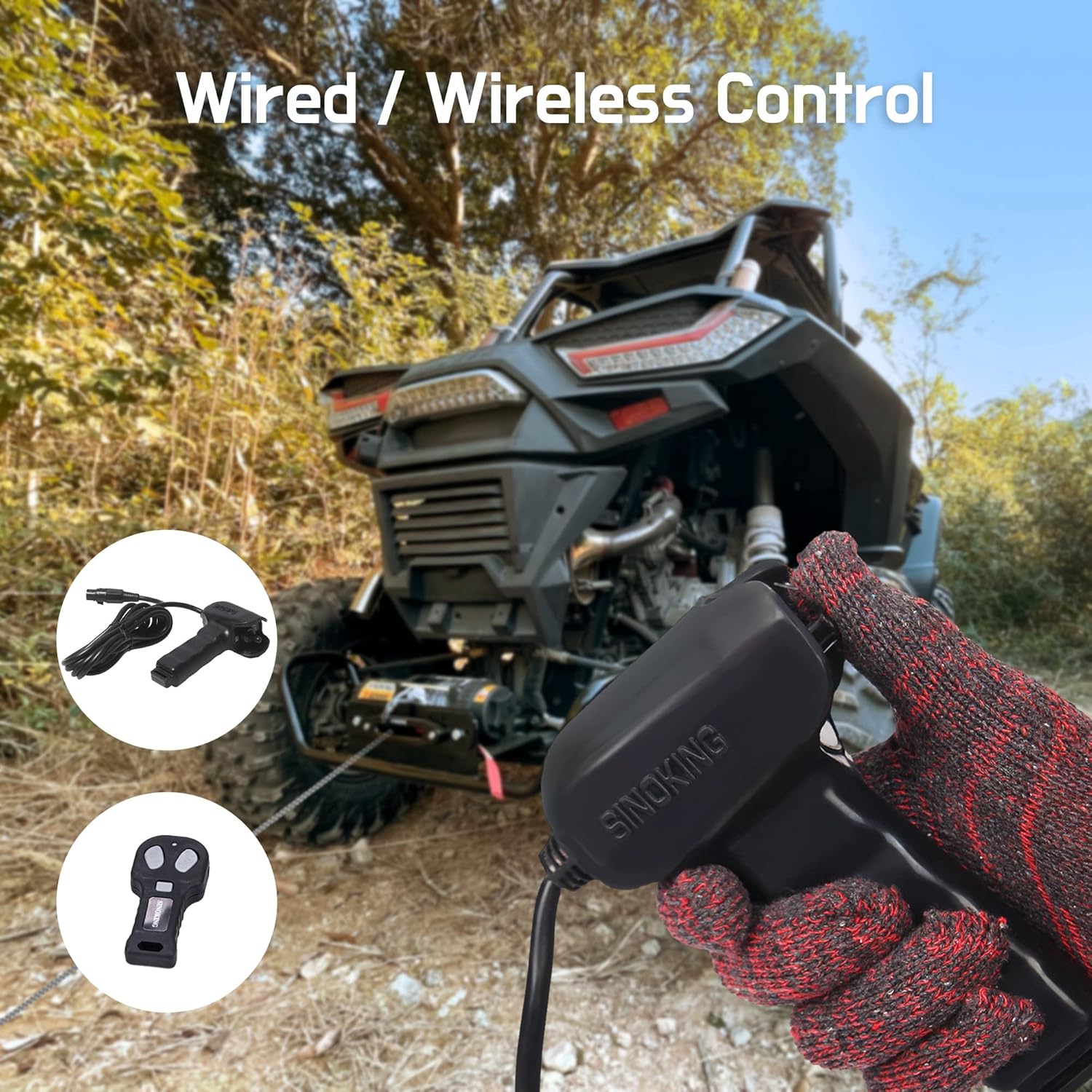 SINOKING 6000lb 12V Winch, UTV&ATV Winch with 1/4