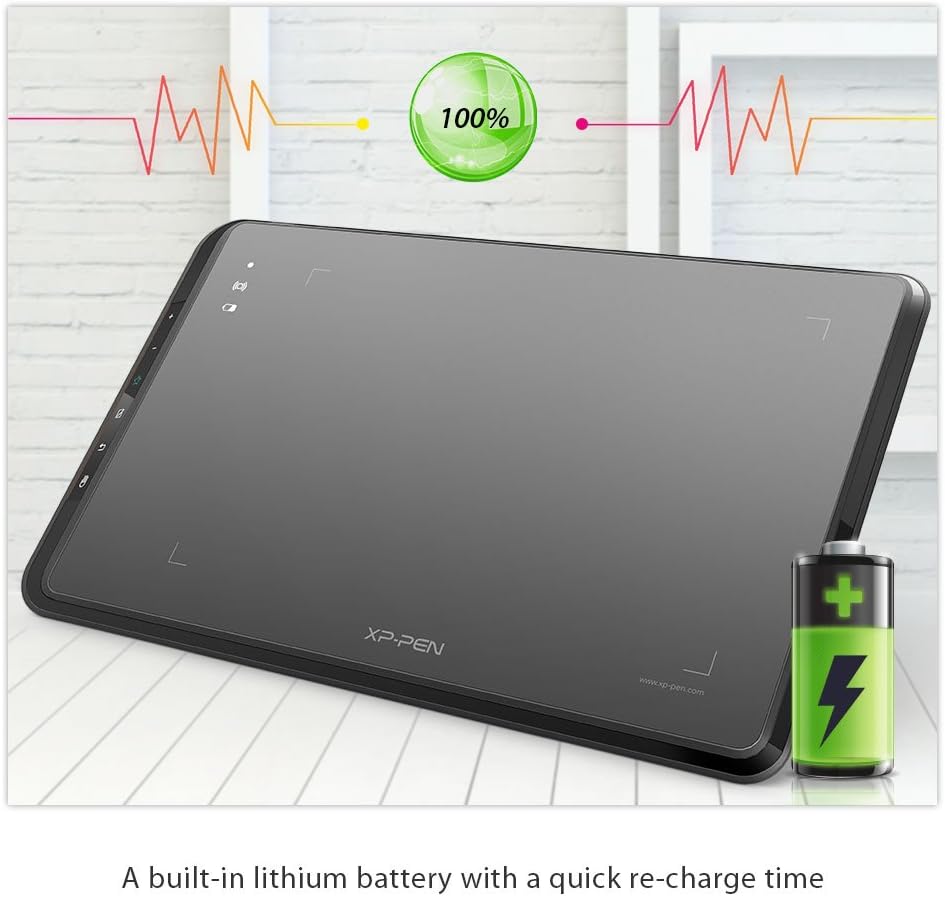 XP-Pen Star05 V2 Wireless 2.4G Graphics Drawing Tablets Digital Tablet Painting Board with Touch Hot Key and Battery-Free Passive Stylus Pack of 2