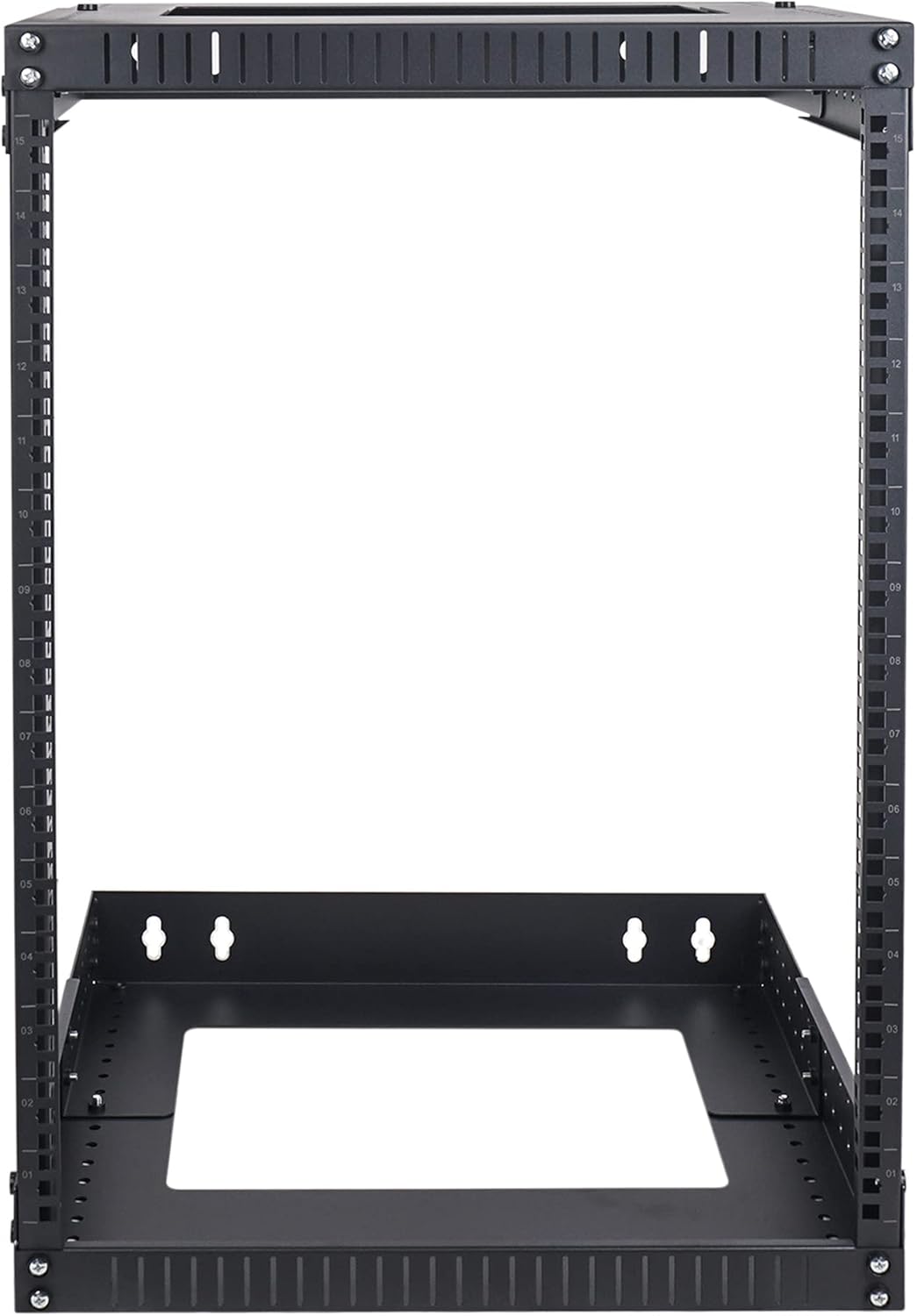 Sound Town 2-Post 15U Wall-Mount Open Frame Server and Network Equipment Rack with Adjustable Depth 12