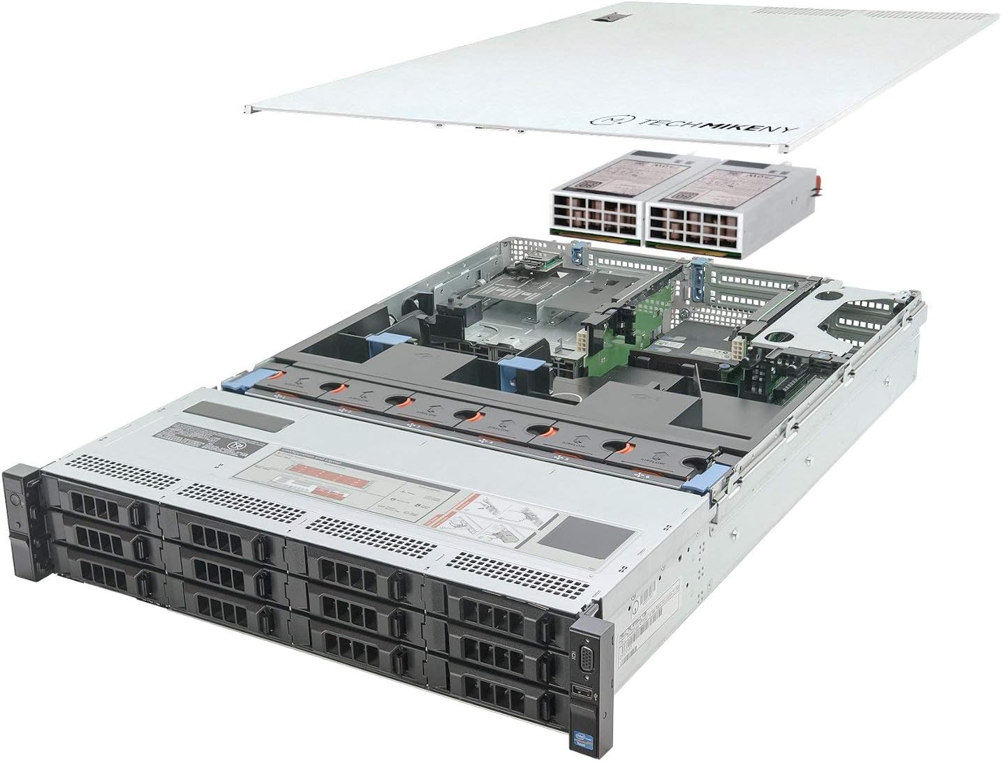 TechMikeNY Server 2X E5-2630Lv2 2.40Ghz 12-Core 96GB H310 PowerEdge R720xd (Renewed)