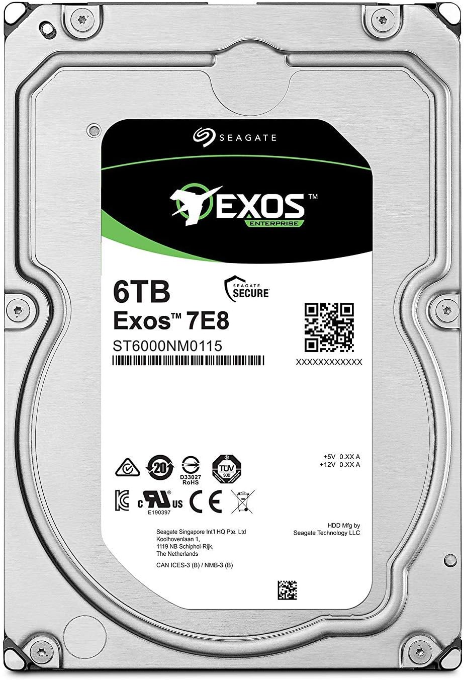 Seagate Exos 7E8 6TB 512e SATA 256MB Cache 3.5-Inch Enterprise Hard Drive - Frustration Free Packaging (ST6000NM0115) (Renewed)