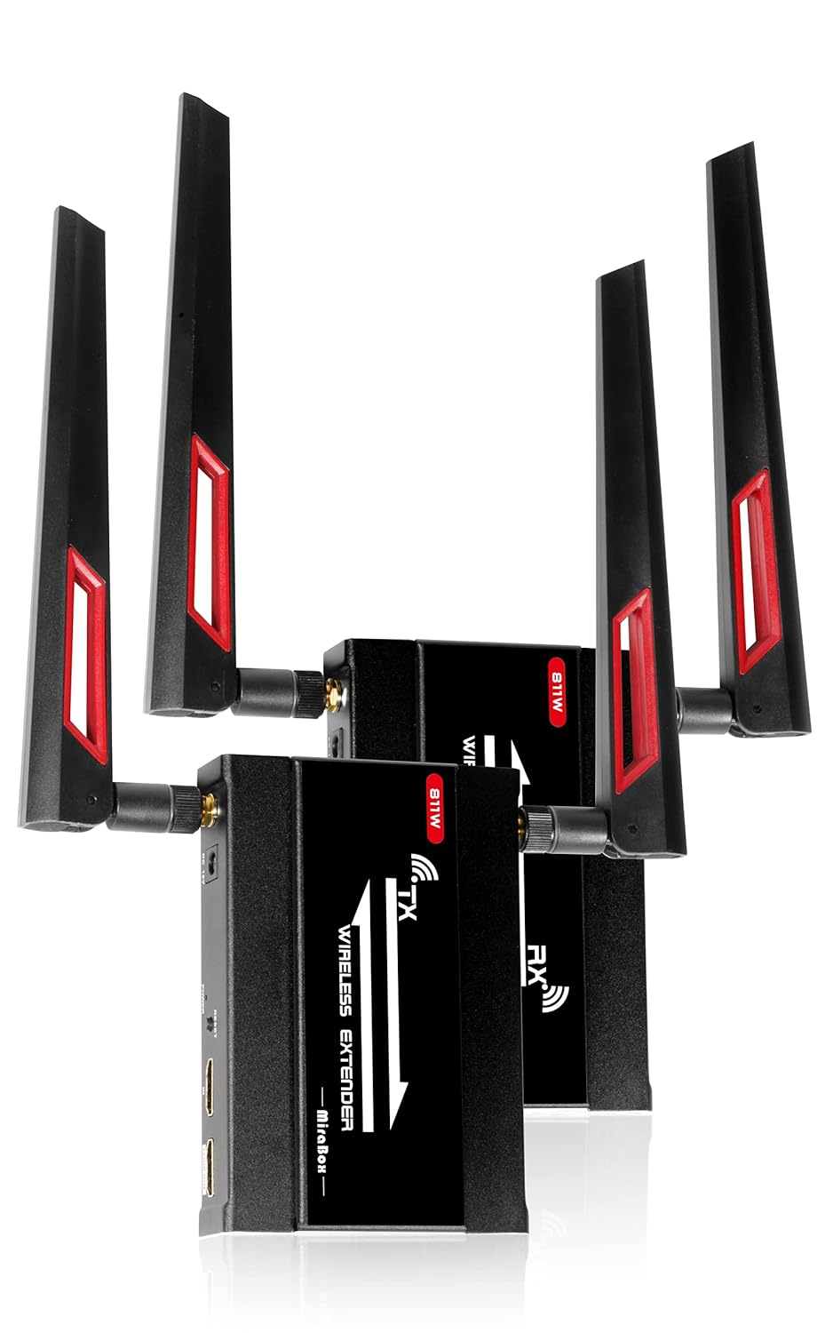 Mirabox 4K UHD KVM USB HDMI Extender Over IP Cat5e Cat6,Point to Point 180m 590ft,POE 100m 392ft,4K@30Hz 4:4:4,Visual Lossless,USB2.0 Pass-Through,Latency