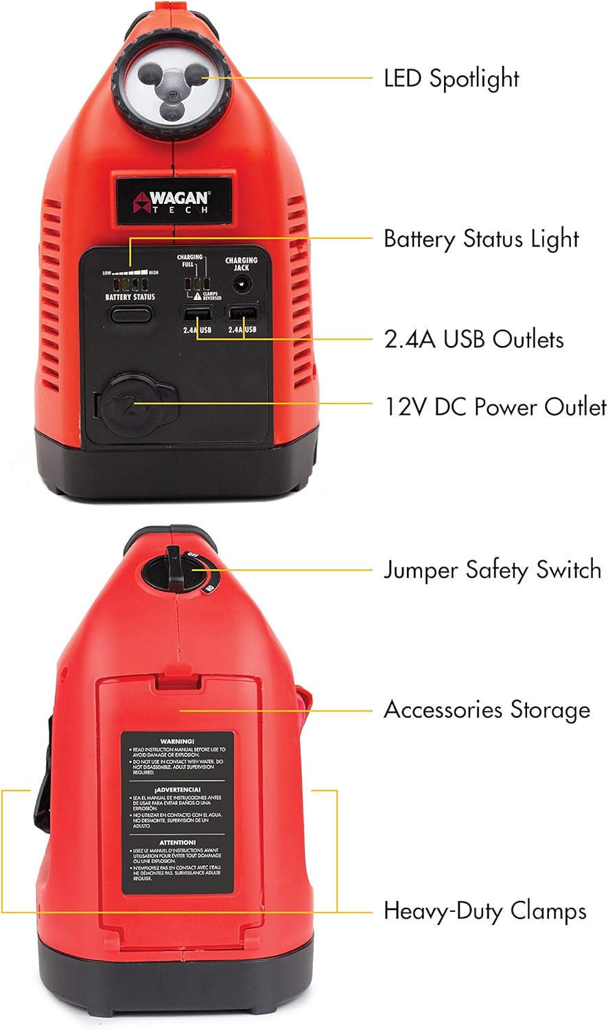 Wagan Tech 7551 JumpBoost V6 Jump Starter, Red Pack of 2
