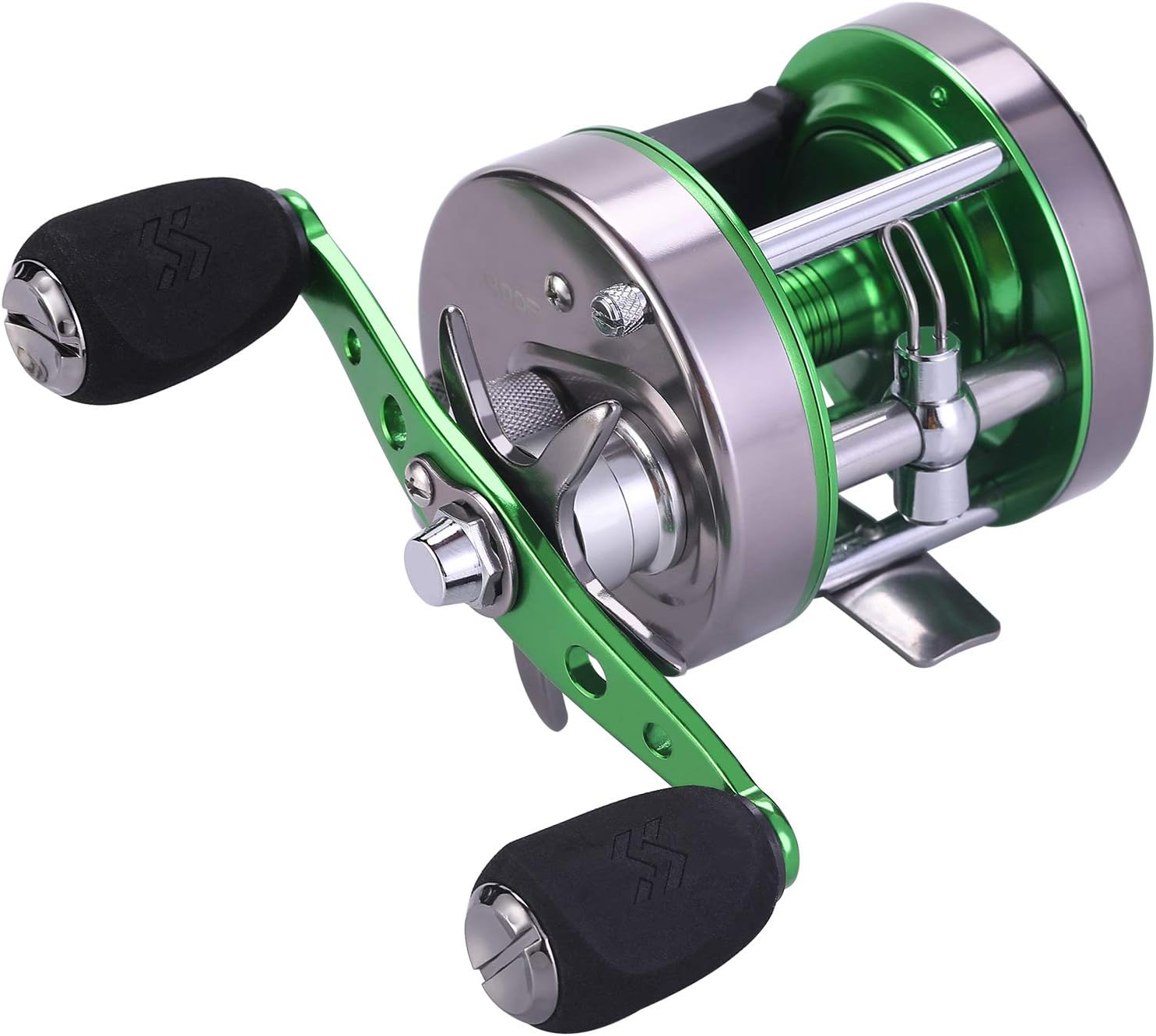 Sougayilang Round Baitcasting Reel Inshore Saltwater Fishing, Conventional Reel-Reinforced Metal Body for Catfish,Salmon/Steelhead, Striper Bass Fishing Reel Pack of 2