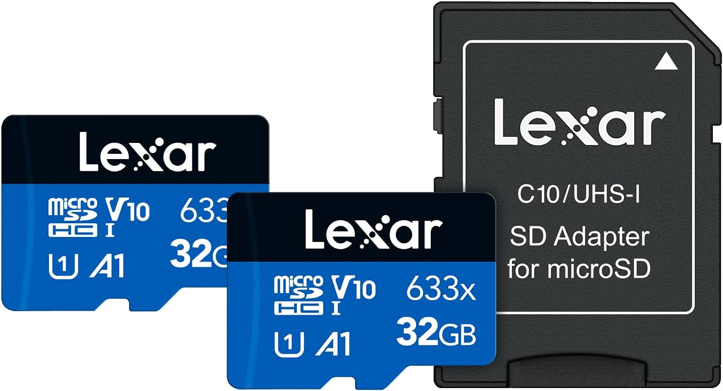 Lexar High-Performance 633x 512GB microSDXC UHS-I Card w/ SD Adapter, Up To 100MB/s Read, for Smartphones, Tablets, and Action Cameras (LSDMI512BBNL633A) Pack of 2
