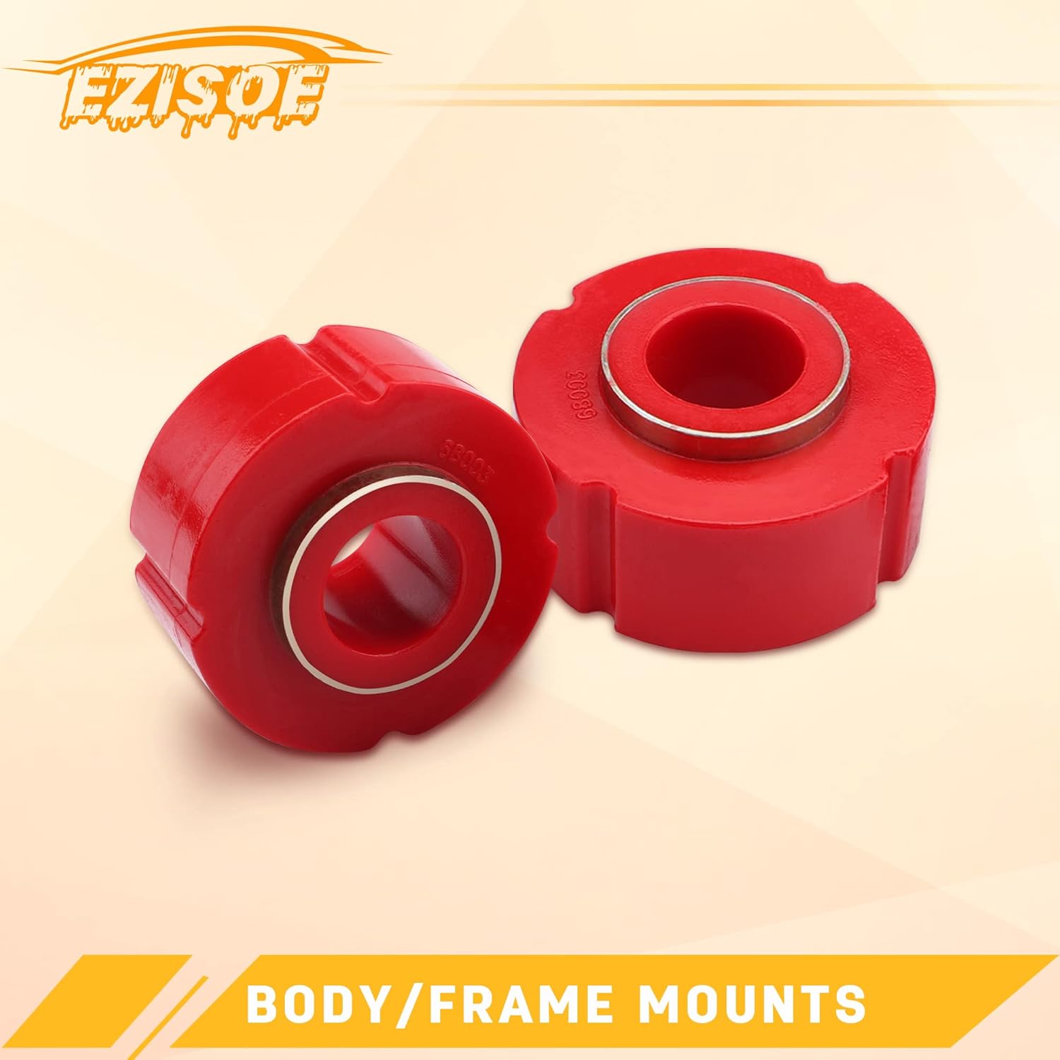 EZISOE Body Mount Bushings Kit Compatible with 1980-1996 F150 F250 F350 Red Polyurethane Bushings, 12pcs Pack of 2