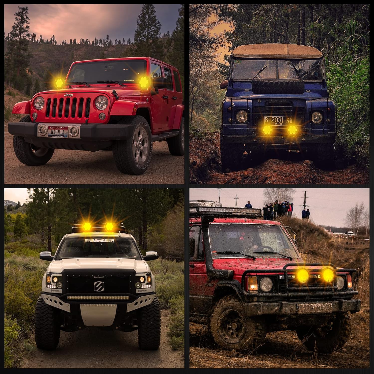 LED Round Offroad Lights,BANSIT 9inch LED Round Driving Lights 2PCS LED Pods Light 320W 31800LM Super Bright Driving for Truck ATV UTV SUV Car Boat