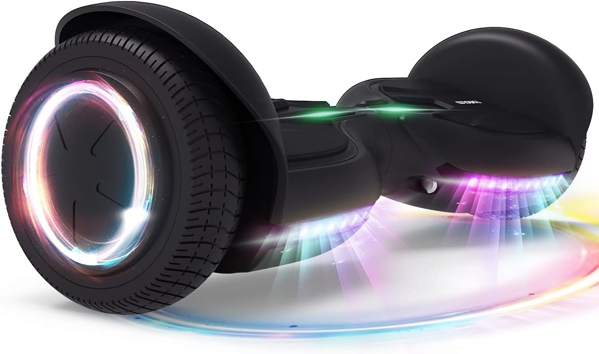 TOMOLOO Hoverboard, Bluetooth and LED Music Rhythmed Lights Hover Board with 6.5 Inch Solid 2 Wheel, UL2272 Certified Hoverboard for Adults and Kids
