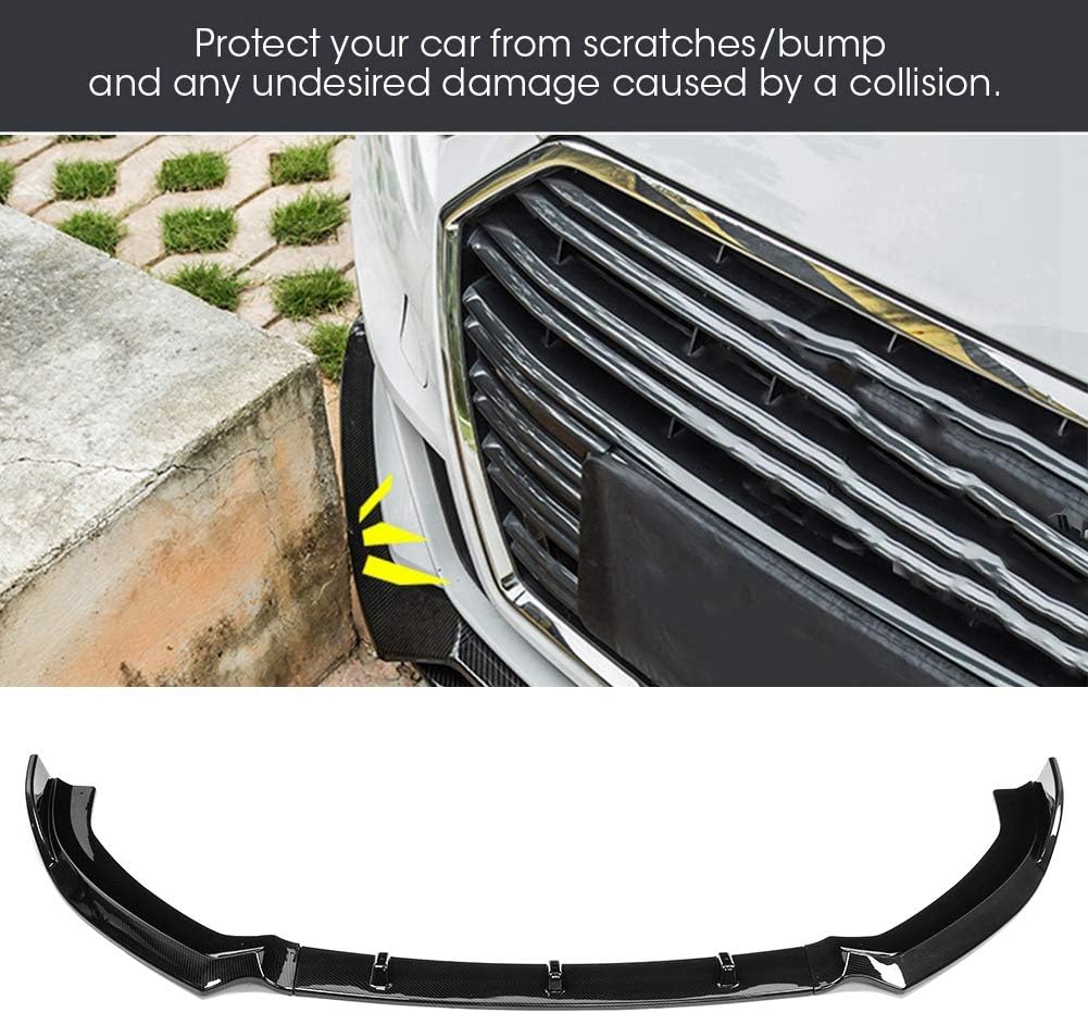 Front Bumper Lip Spoiler Support for S3 Style Front Bumper Lip Body Kit Spoiler Fit for Audi A3 S-Line 8V 2017 2018 - Carbon Fiber