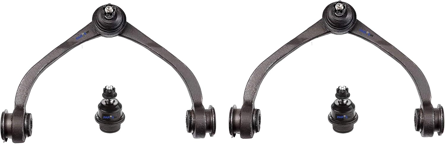 4 Pc Front Upper Control Arms + Lower Ball Joints Suspension Kit Left & Right