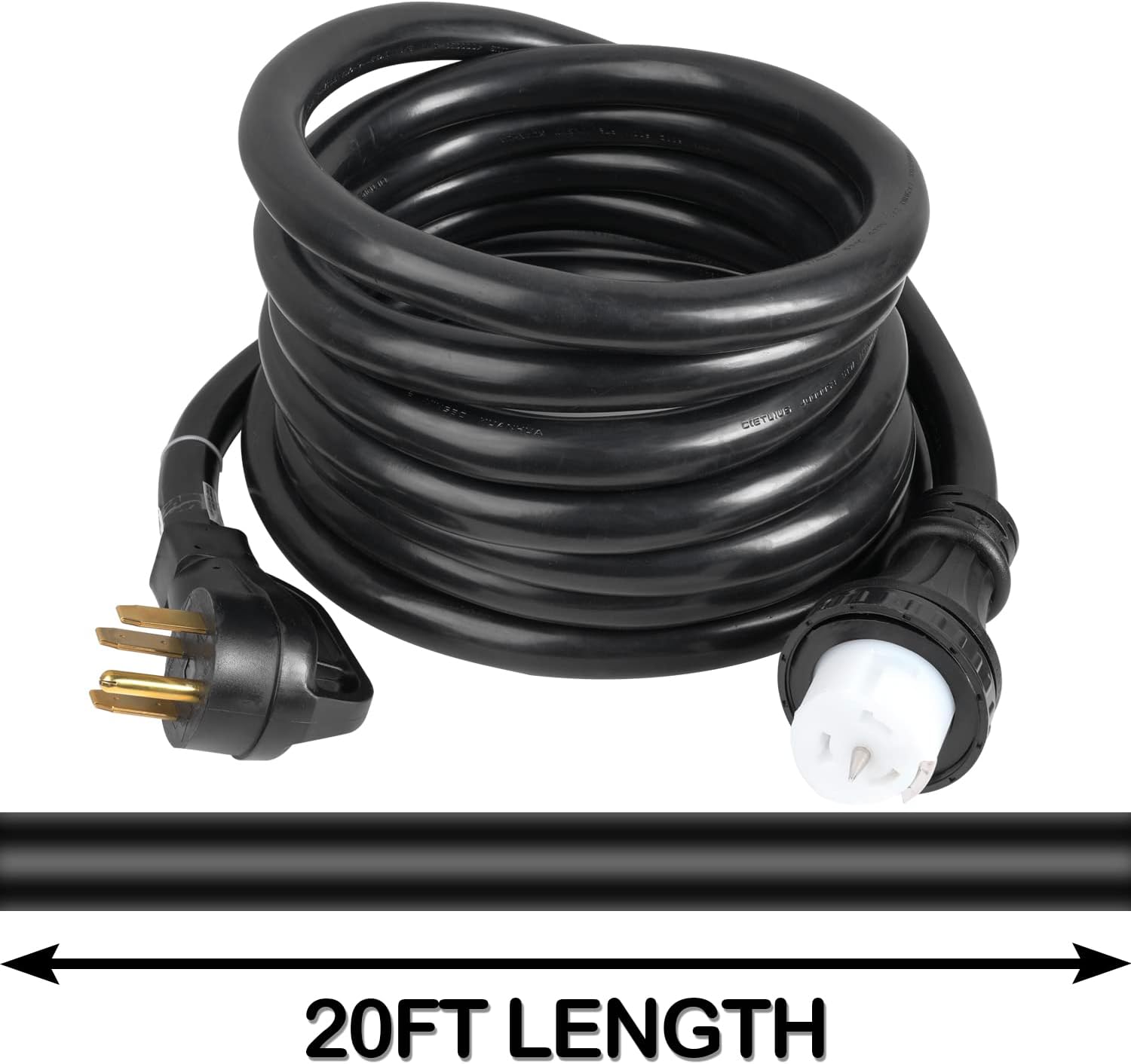 50 Amp Generator Extension Cord 20FT UL & ETL Listed Temp Power Generator Cord STW 6/3 + 8/1 250V Up to 12500W Generator Power Cord NEMA14-50P & SS2-50R Generator Cord Twist Lock Connector