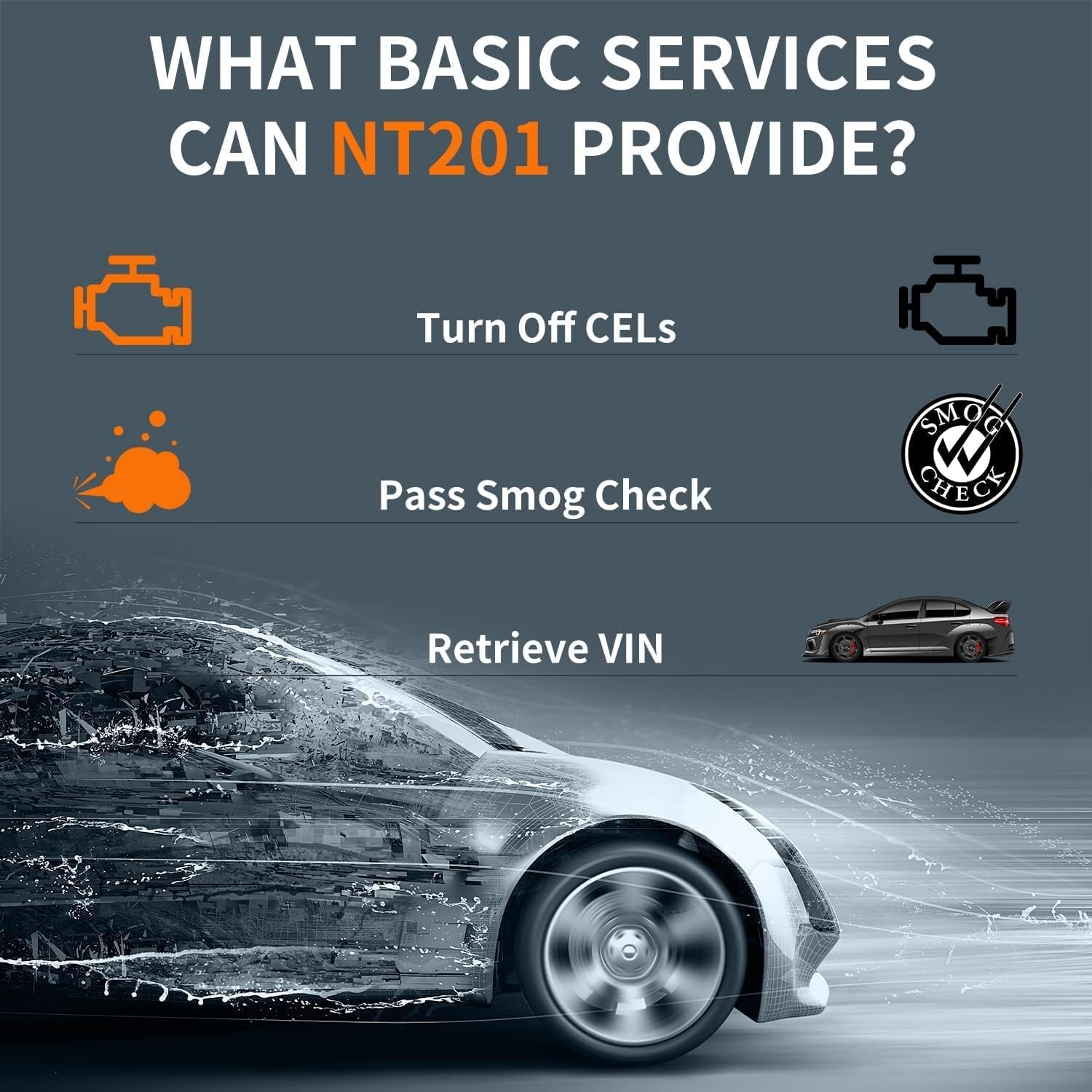 FOXWELL NT201 OBD2 Scanner Check Engine Light Car Code Reader OBD II Diagnostic Scan Tool Pack of 2