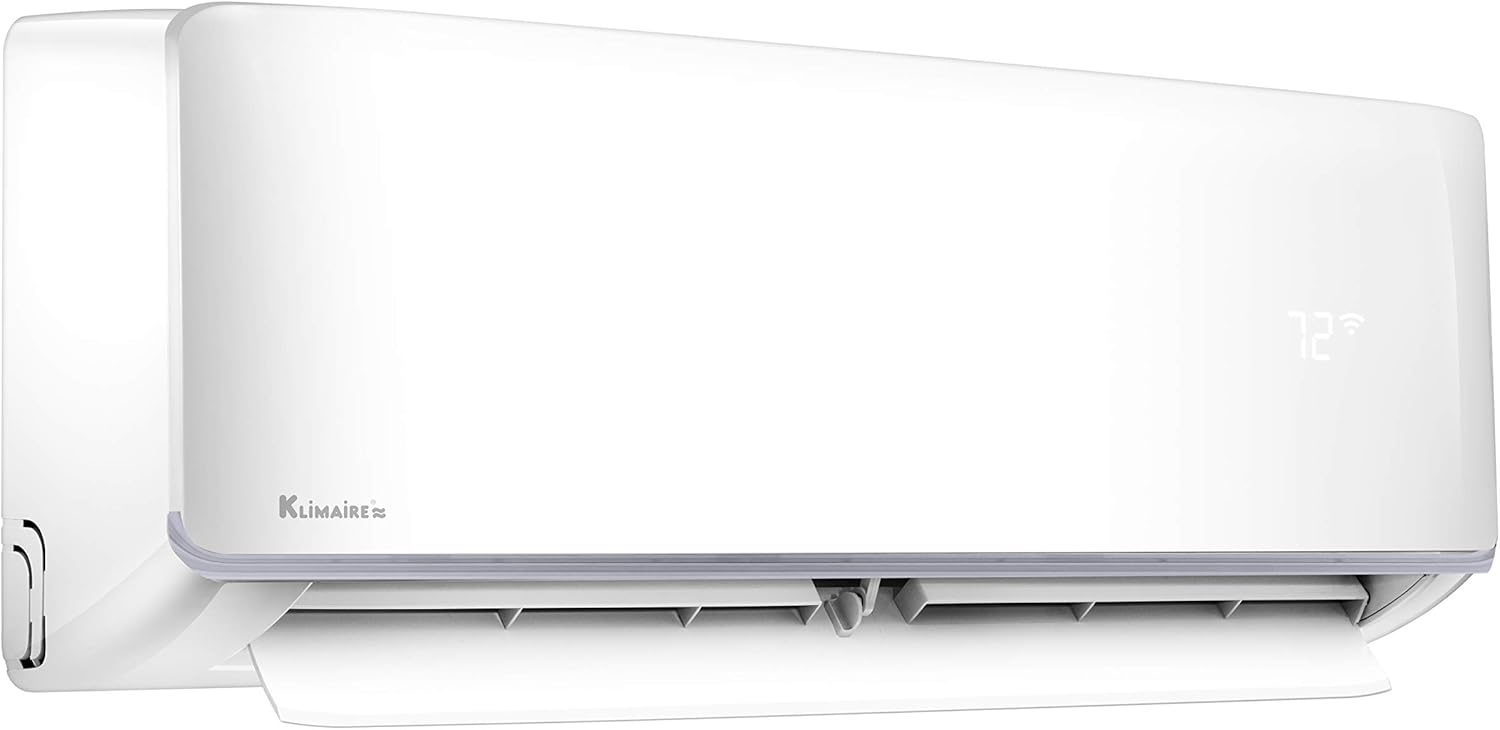 Klimaire 12,000 BTU 19 SEER Ductless Mini-Split Inverter Air Conditioner Heat Pump System with 15-ft Installation Kit and Wall Bracket 230V