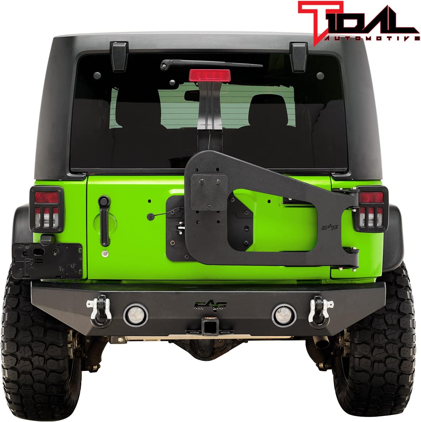 Tidal Fits 07-18 JK Tire Carrier on Door Hinge W/Adjustable Tire Mount