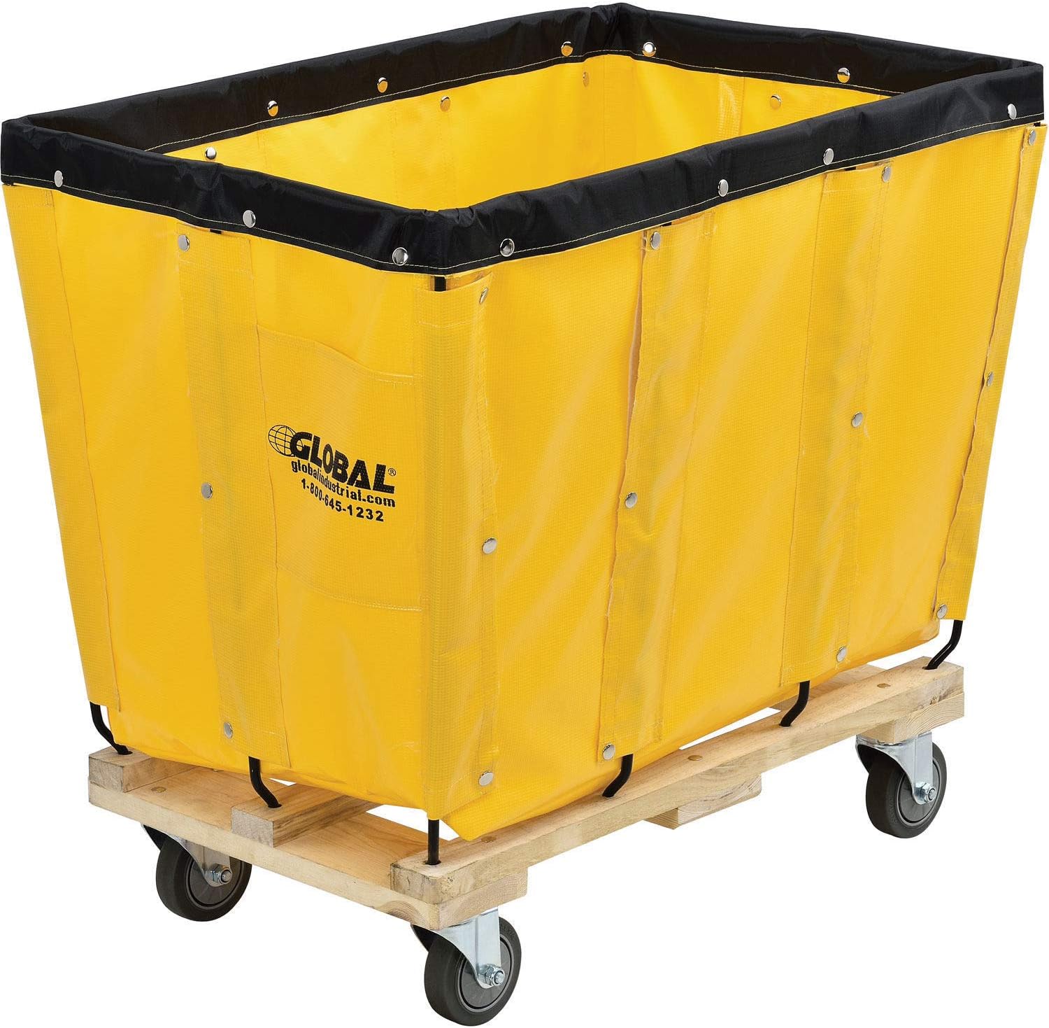 Global Industrial 8 Bushel, Vinyl Basket Bulk Truck, Unassembled (Yellow)