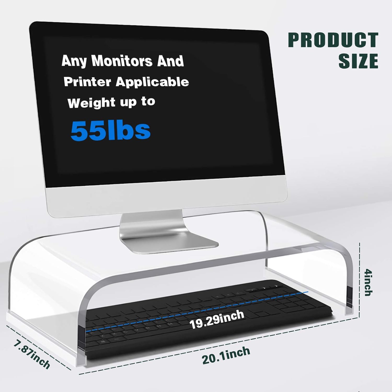 Acrylic Clear Monitor Screen Stand Riser for Desk Office Home Bedroom 20