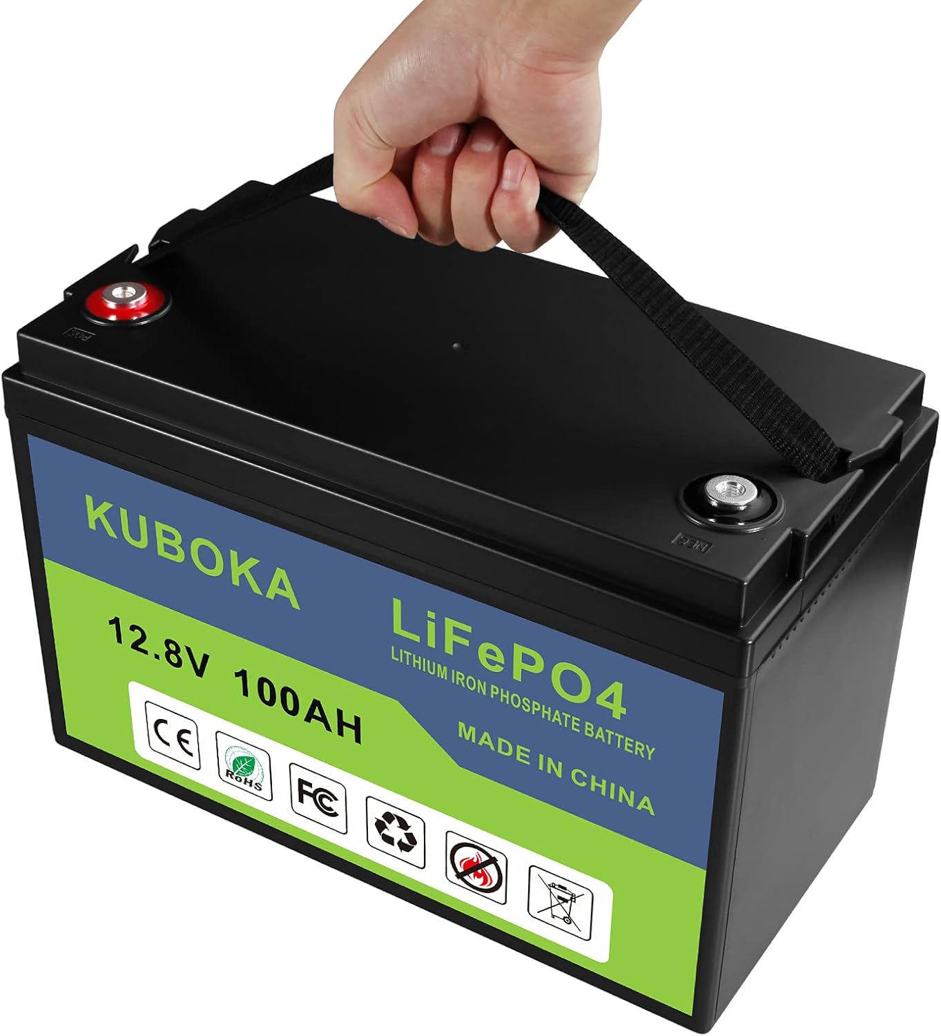 12 Volt Rechargeable Battery - Lithium Battery - 12V 100Ah Lifepo4 Battery Replace SLA Battery | Built-in BMS | Perfect for RV, Solar, Marine, Home Energy Storage and Off-Grid Applications etc.