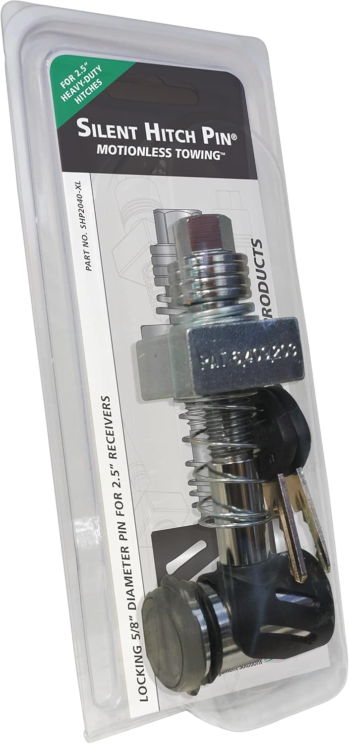 Let's Go Aero (SHP2040-XL) Keyless Press-on Locking Silent Hitch Pin for 2.5in Hitches Pack of 2