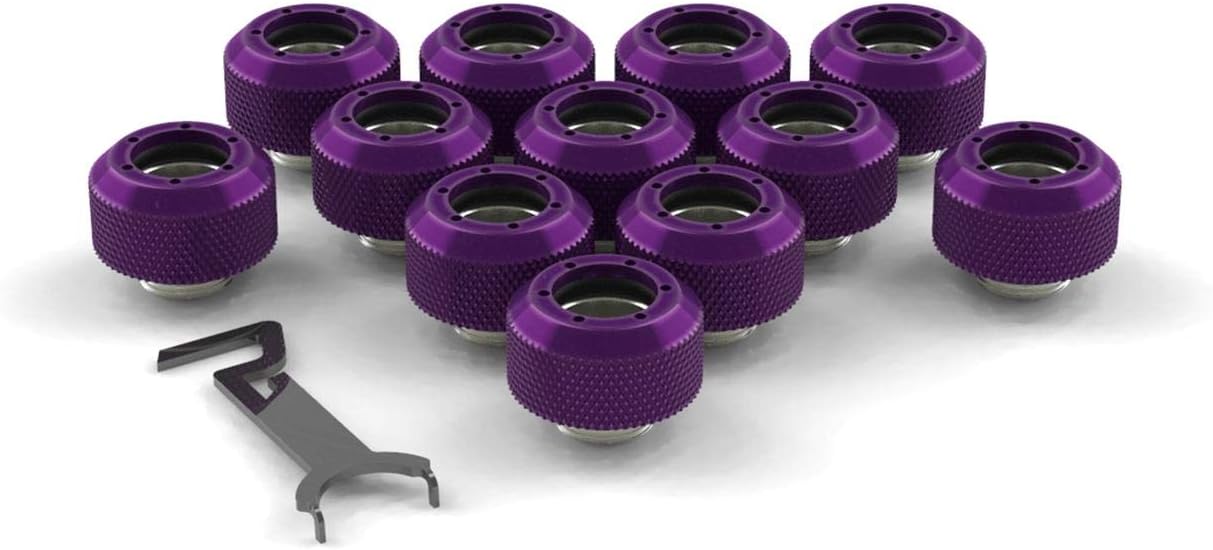 PrimoChill 1/2in. Rigid RevolverSX Series Fitting - 12 Pack - UV Green