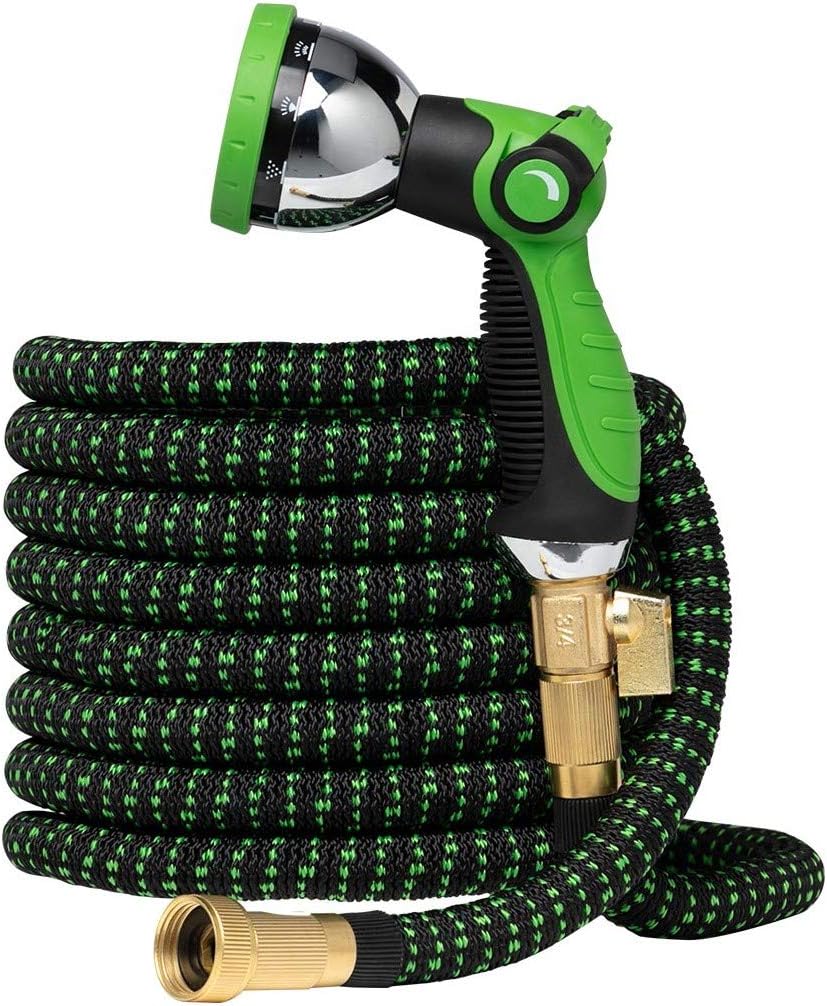 Garden Hose Flexible Expanding Retracting - GreenFriendlyHome - No Kink Durable Water Hose, Strongest Hose Fabric, Multi Latex Core, 3/4