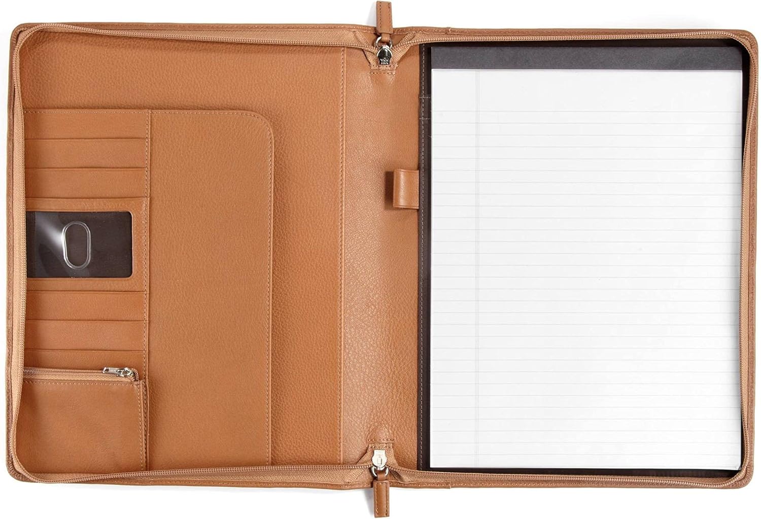 Leatherology Cognac Classic Zippered Padfolio