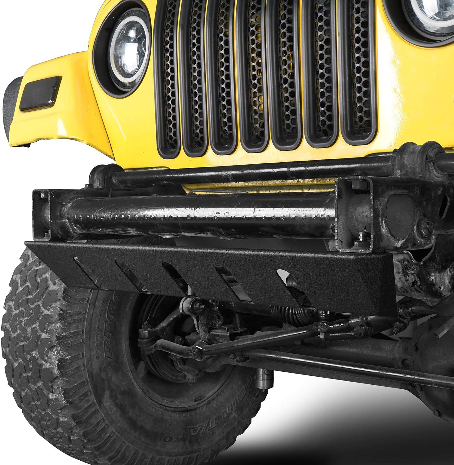 Hooke Road Front Skid Plate Bumper Cover Compatible with Jeep Wrangler TJ 1997 1998 1999 2000 2001 2002 2003 2004 2005 2006