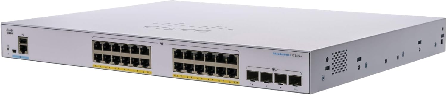 Cisco Business CBS250-24T-4G Smart Switch | 24 Port GE | 4x1G SFP | Limited Lifetime Protection (CBS250-24T-4G-NA)