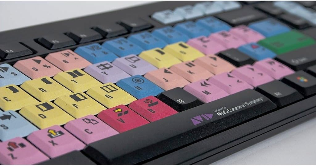 Logickeyboard Keyboard Designed for AVID Media Composer Compatible with Windows 7-11 - Part Number LK-LKB-MCOM4-BJPU