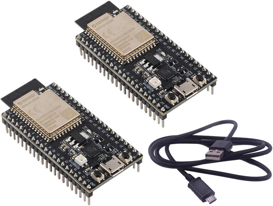 RCmall ESP32-S2-Saola-1R Dev Kit Espressif Development Board Based Wi-Fi MCU ESP32-S2 WROVER with 4MB Flash and 2MB PSRAM+Micro USB Cable (Pack of 4 ) Pack of 2